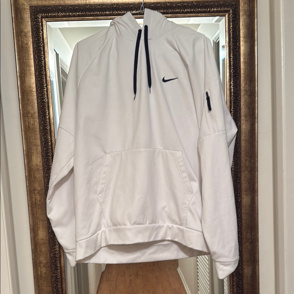 Nike White Hoodie with Black Logo